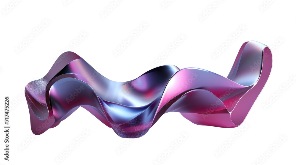 Obraz premium 3d abstract metal shiny shape isolated on transparent background