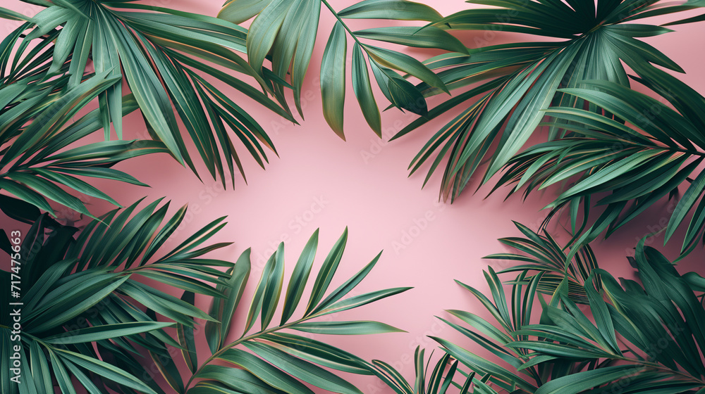 palm leaves frame palm leaves frame