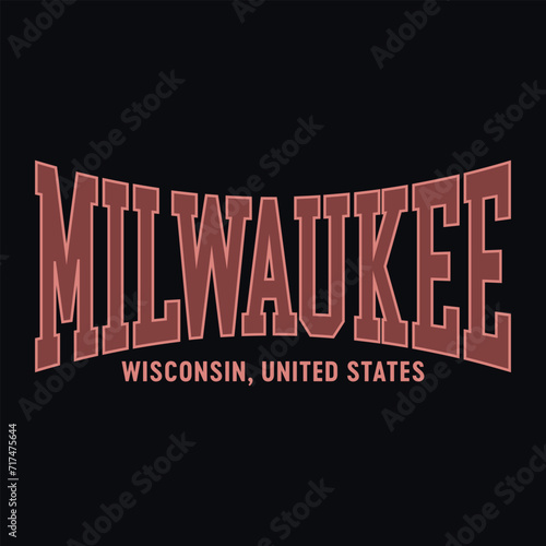 Retro Milwaukee varsity college slogan print. Slogan typography print design. Vector t-shirt and sweatshirt graphic or other uses