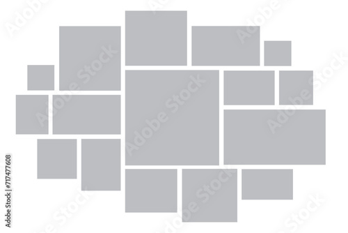 16 photo collage template. vector illustration, new collections