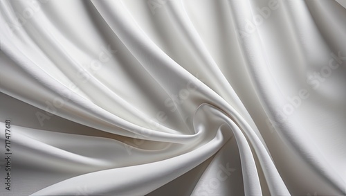 silk background. illustration of bright white fabric material in wavy layers of abstract background with dark shadows