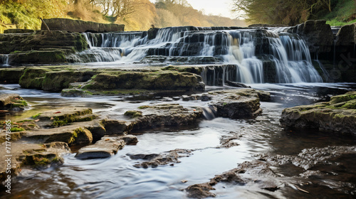 waterfall in the forest high definition(hd) photographic creative image