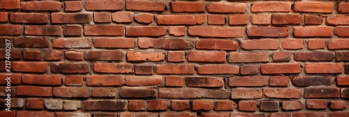 Close-up texture of a full brick wall with varying colors and patterns.