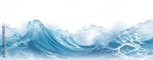 An illustration of blue beach waves. Generative AI