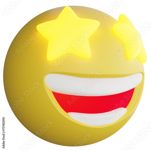 Neon eye smile emoji side view clipart flat design icon isolated on transparent background, 3D render emoji and emoticon concept