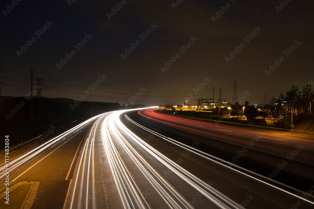 Obraz premium Freeway light streaks