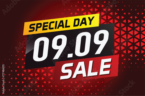 9.9 Special day sale word concept vector illustration with ribbon and 3d style for use landing page, template, ui, web, mobile app, poster, banner, flyer, background, gift card, coupon	
