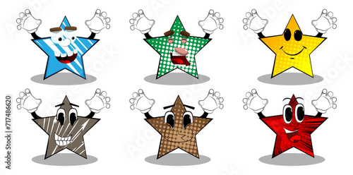Star is trying to scare you. Funny and cute cartoon character, with anthropomorphic face.