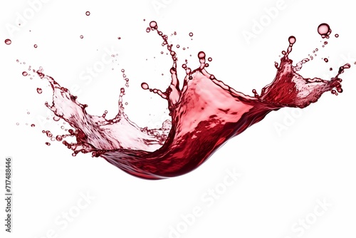 Red wine splash isolated on white