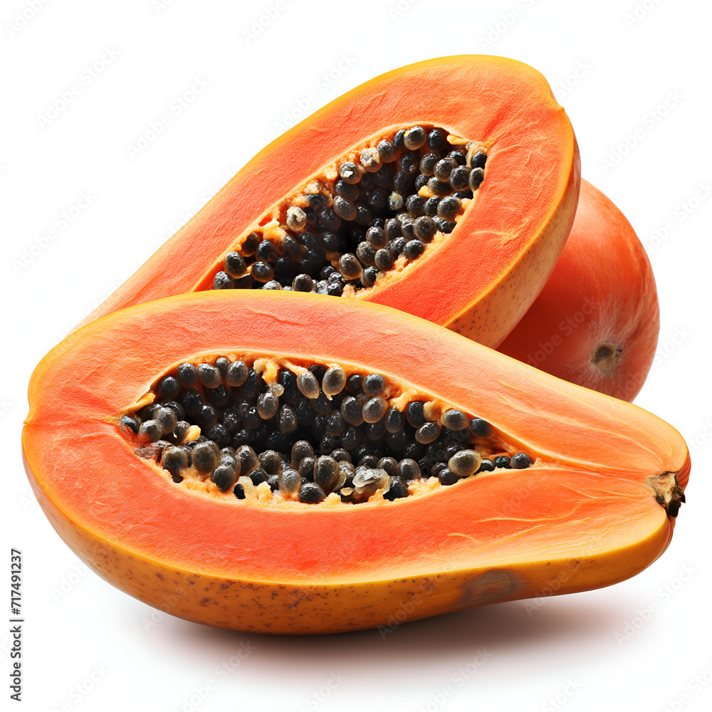 papaya isolated on white background papaya isolated on white background