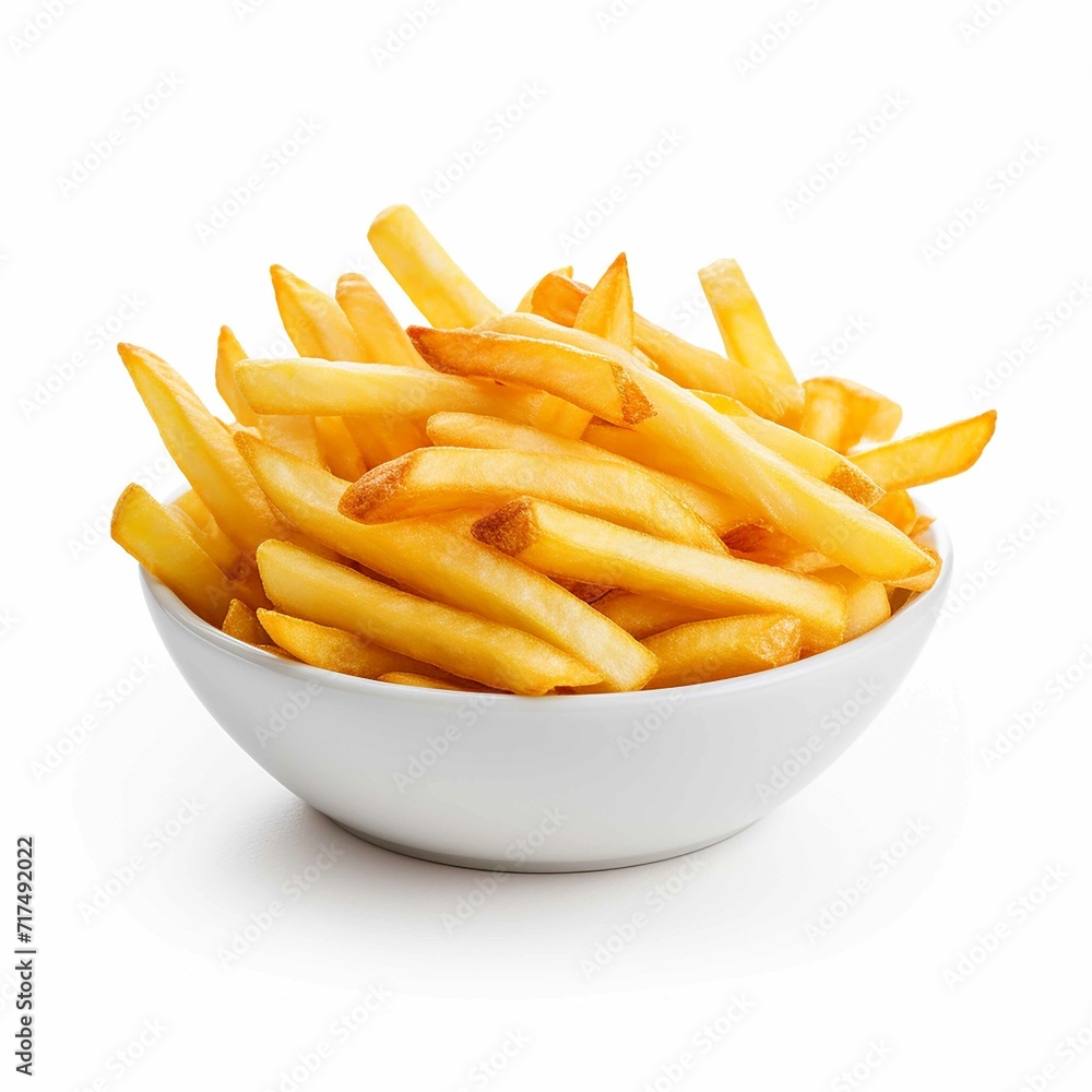 stock photi French fries isolated on a white background stock photi French fries isolated on a white background