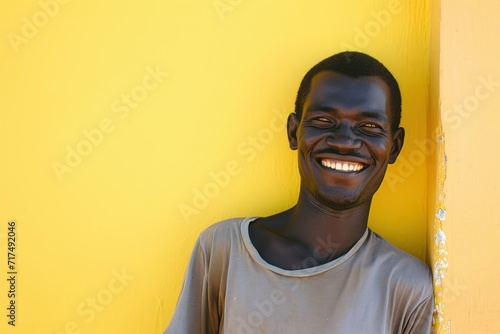Joyous African Man with a Heartwarming Smile. Generative AI.