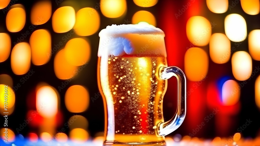 glass of beer with foam