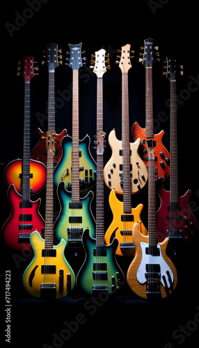 The market for guitars
Spanish guitars in the context of an instrumental concert
Acoustic guitar


a focused attention on electric guitars at guitar shops, a variety of guitars, pop rock music.