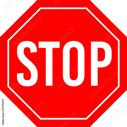 stop sign isolated on white