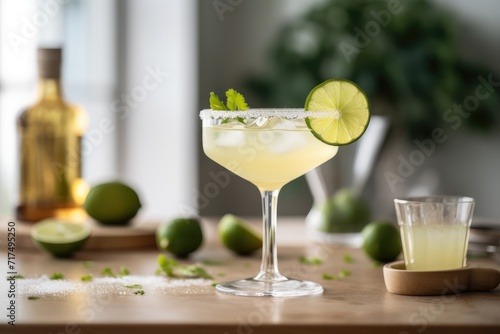 Refreshing thirst-quenching lemonade on the table