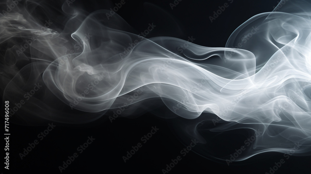 Abstract white smoke on dark background