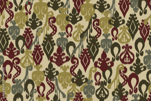 Seamless paisley embroidered floral motif pattern in vector, for design, fabric, wrapping, digital motif, background, wallpaper, print, clothing, etc.	