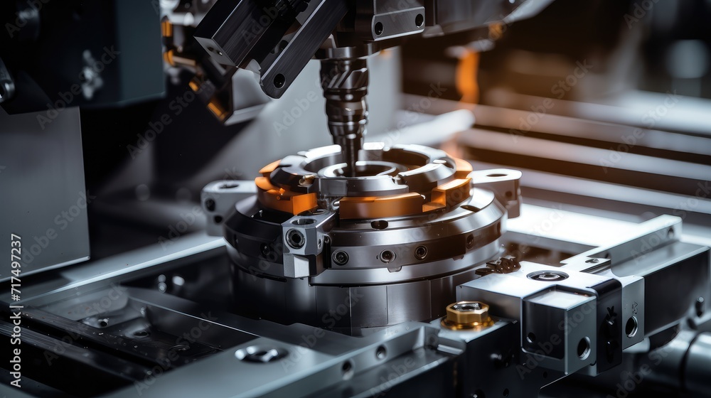 Economical cnc machining machine inside modern factory Economical cnc machining machine inside modern factory