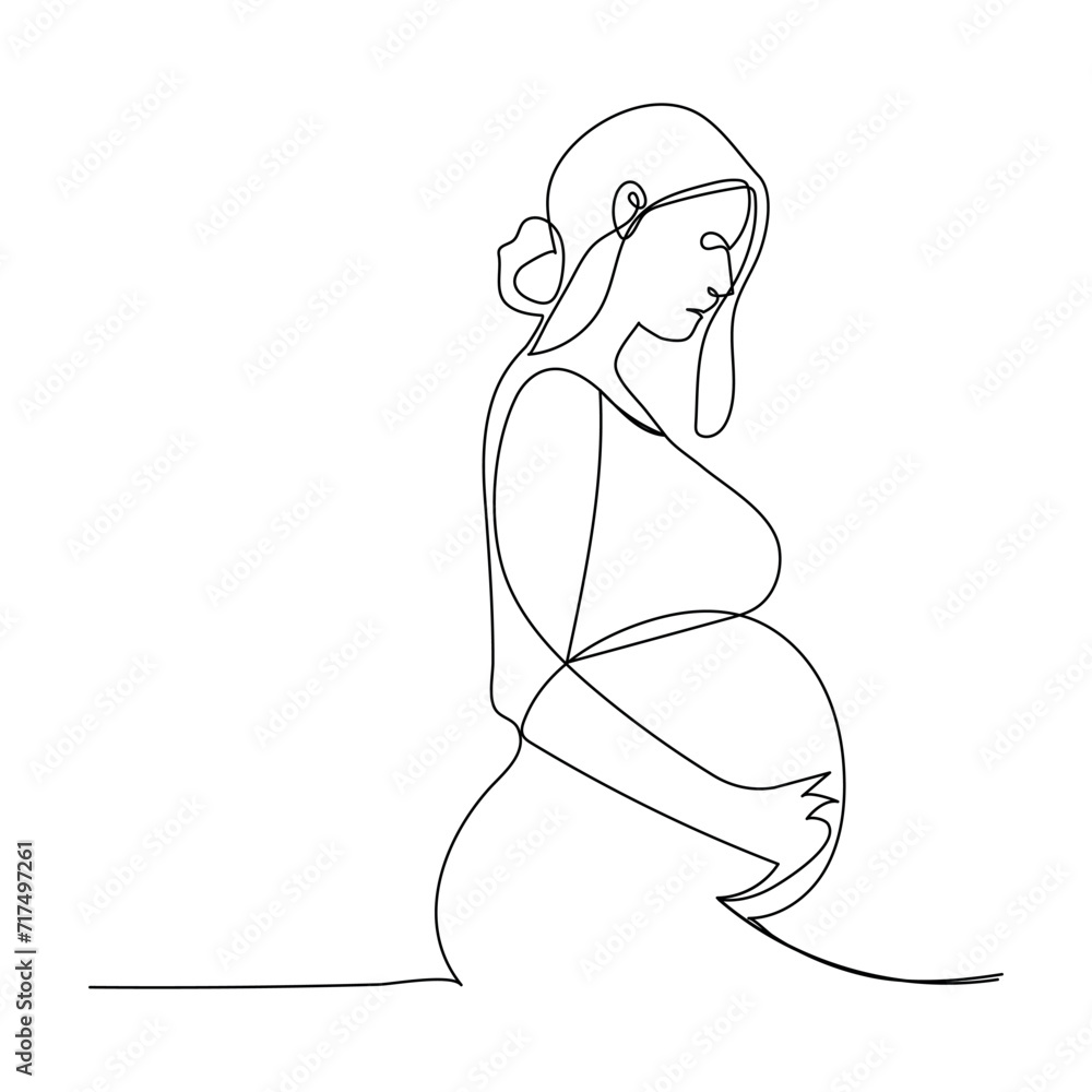 Women's day continuous one line drawing of outline vector illustration Women's day continuous one line drawing of outline vector illustration