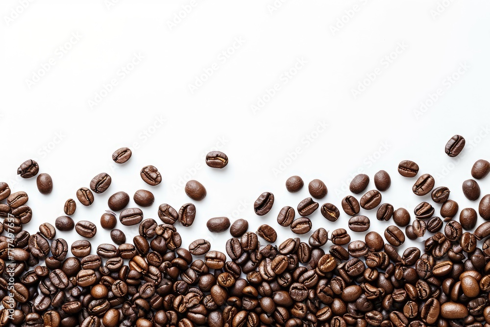 White background with coffee beans White background with coffee beans