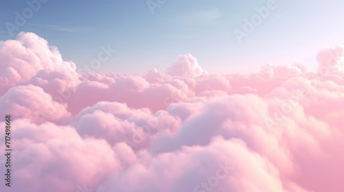 Wallpaper Mural Soft pink clouds spread across the sky, creating a dreamlike and serene aerial landscape. Torontodigital.ca