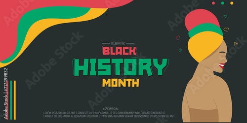 Black History Month is celebrated in February, African American History concept. Poster, card, banner, Vector illustration.