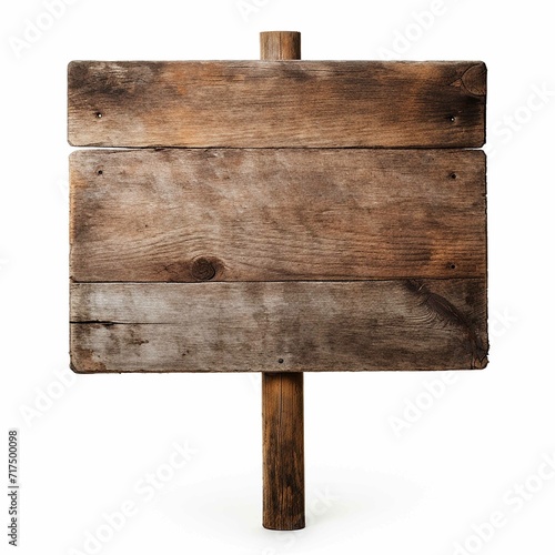 Wooden Blank Sign Post isolated on white