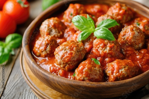 Tomato sauce with meatballs