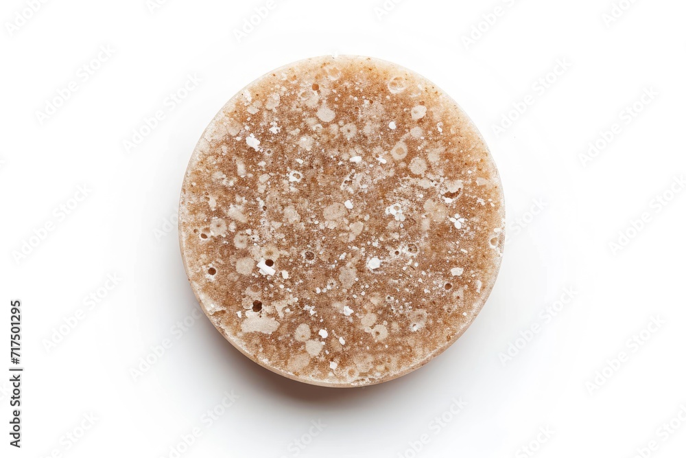 Circle shaped scrub sample isolated on white Circle shaped scrub sample isolated on white