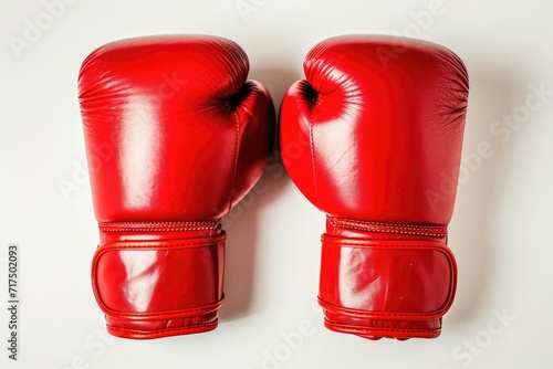 White background with a pair of red boxing gloves © LimeSky