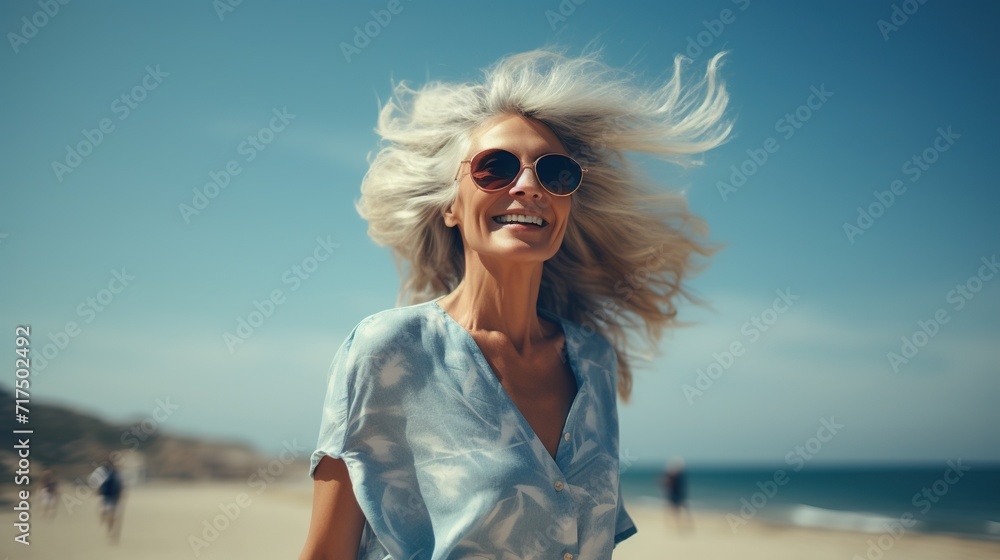 Happy Beautiful Dancing Mature Woman at Beach. Healthy Life, Free, Freedom, Joyful, Long Live
Happy Beautiful Dancing Mature Woman at Beach. Healthy Life, Free, Freedom, Joyful, Long Live