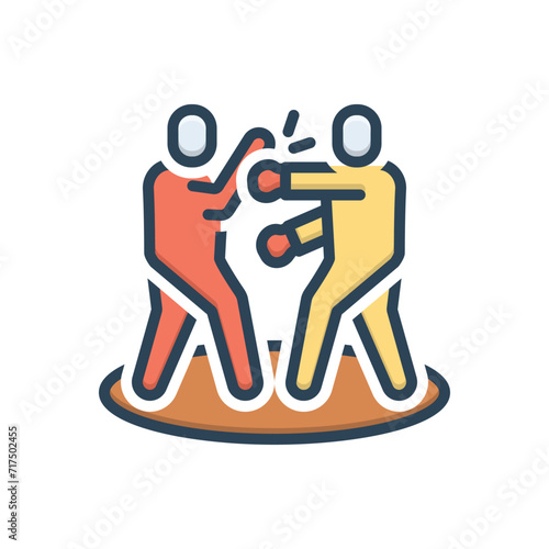 Color illustration icon for defence