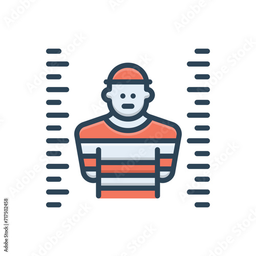Color illustration icon for criminal