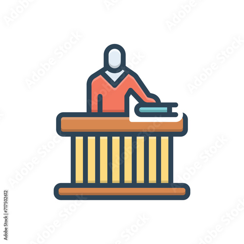 Color illustration icon for taking oath