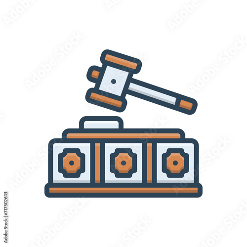 Color illustration icon for verdict