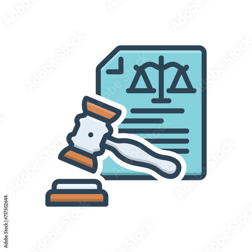 Color illustration icon for verdict