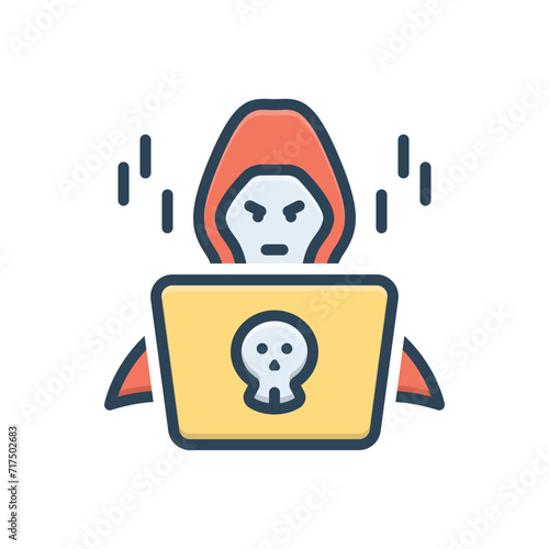 Color illustration icon for crime