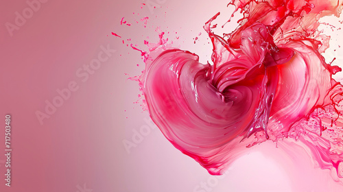 Abstract and whimsical swirls of pink and red paint forming a dynamic heart shape, creating a visually captivating and expressive design, whimsical, paint heart swirls, hd, with co