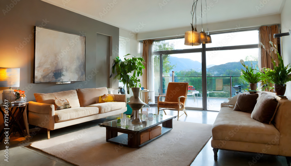 Fototapeta premium beautiful apartment interior. Generative AI.