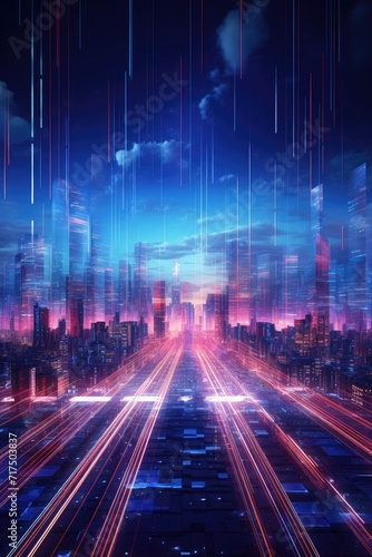Neon-Lit Sci-Fi Cityscape