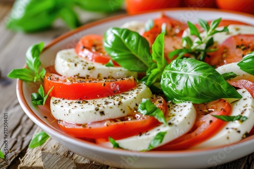 Tomato mozzarella and basil Caprese salad