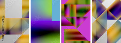 Set of abstract geometric posters. Abstract backgrounds for wallpaper, business card, cover, poster, banner, brochure, header, website