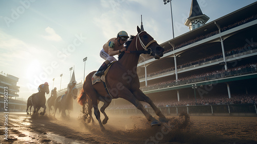 Grand National, Melbourne Cup, Kentucky Derby, The Preakness Stake, Racing Horse, ai generated  © HayyanGFX
