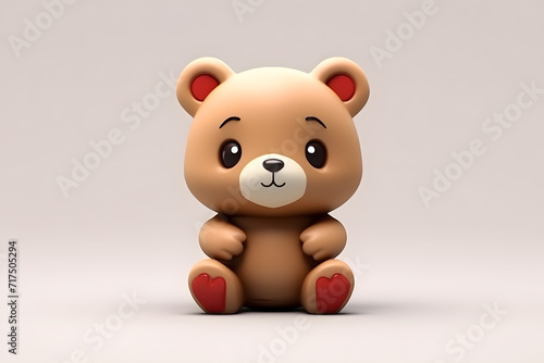 3d rendering cute Bear cartoon