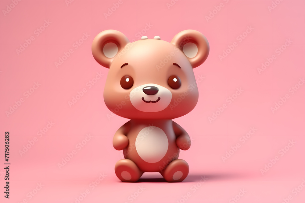 3d rendering cute Bear cartoon 3d rendering cute Bear cartoon