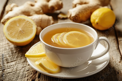 Lemon infused ginger tea for a healthier option