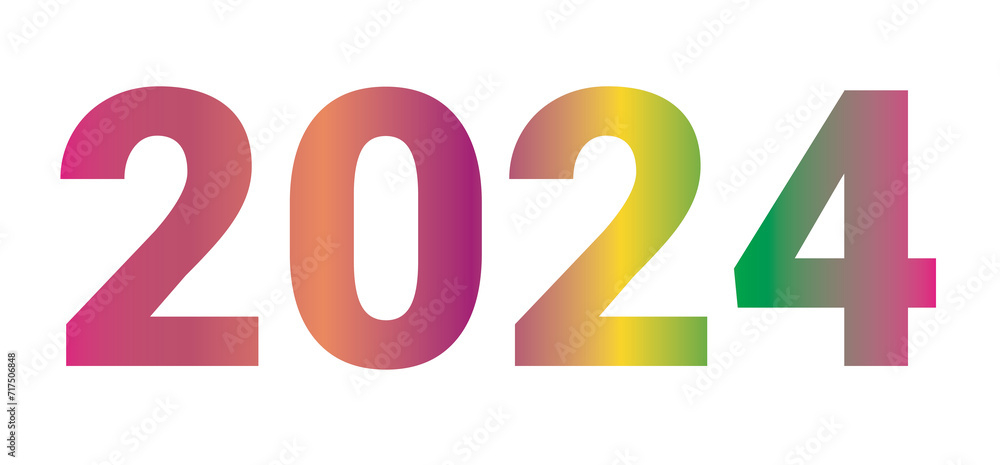 the number two thousand and twenty-four with combined color gradations which refers to an aesthetic and harmonious color combination
the number two thousand and twenty-four with combined color gradations which refers to an aesthetic and harmonious color combination