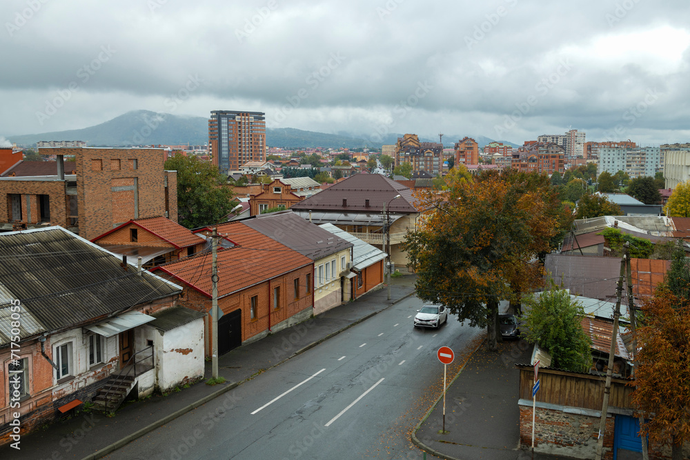 Cityscape on a gloomy october day, Vladikavkaz
