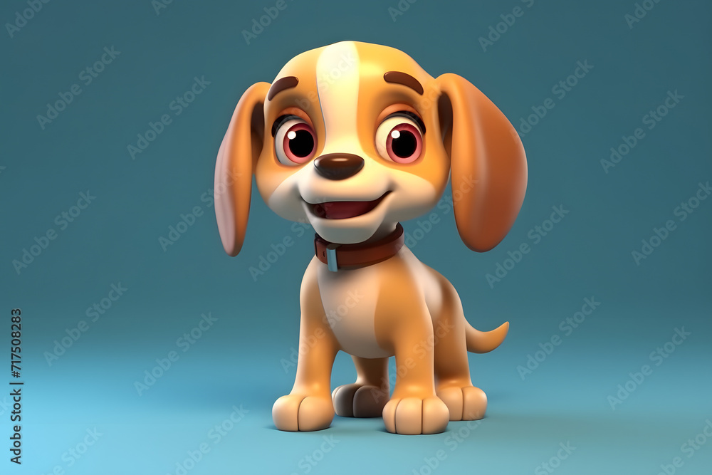 Fototapeta premium 3d rendering cute Dog cartoon